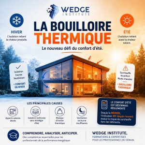 Le confort d'été DPE est devenu un critère clé depuis la RE2020. Découvrez le DH, les bâtiments à risque et les 7 solutions concrètes recommandées par Wedge Institute.